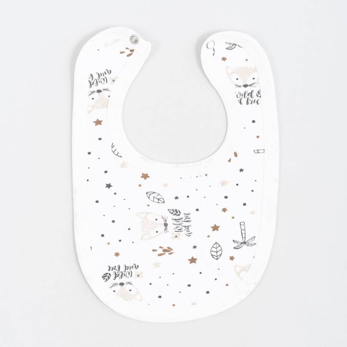 Слинявчик дитячий Лисички молочний начіс(футер)