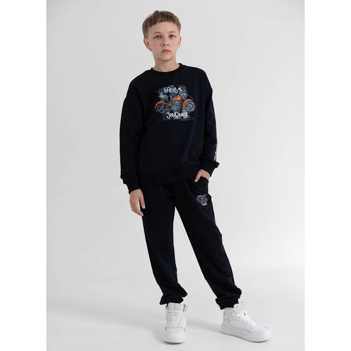 Костюм для хлопчика темно-синій двонитка