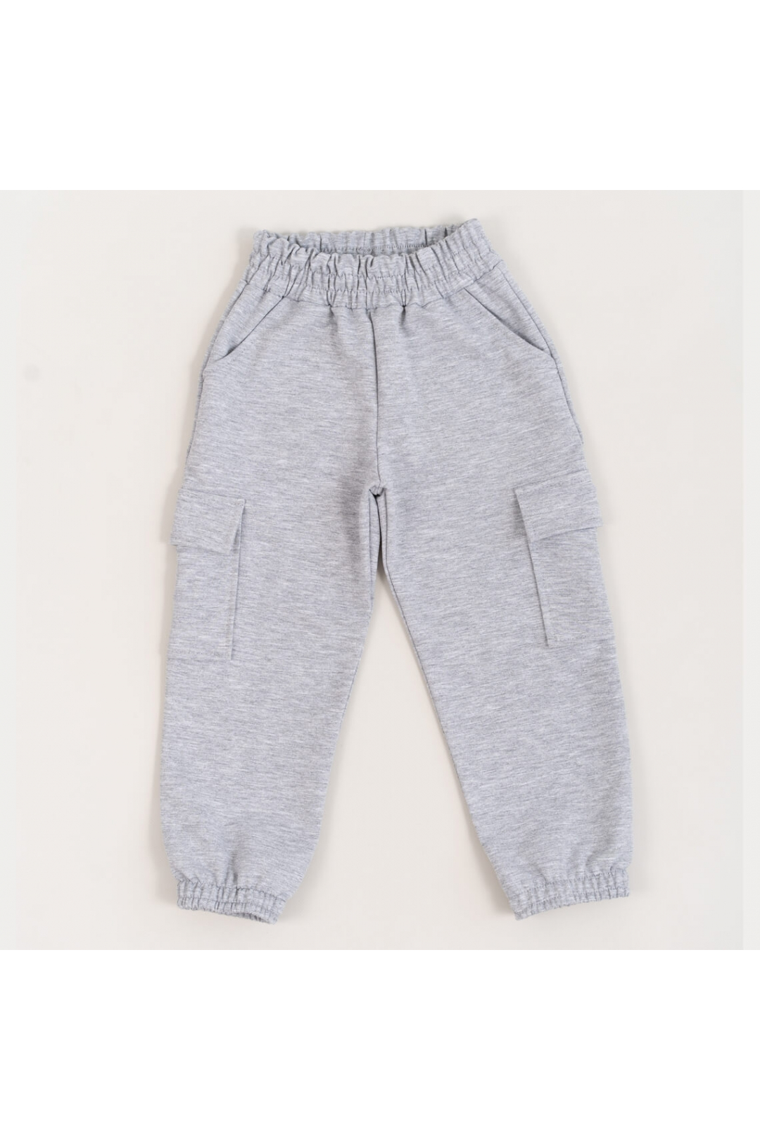 Спортивні джогери карго для хлопчика сірий двонитка