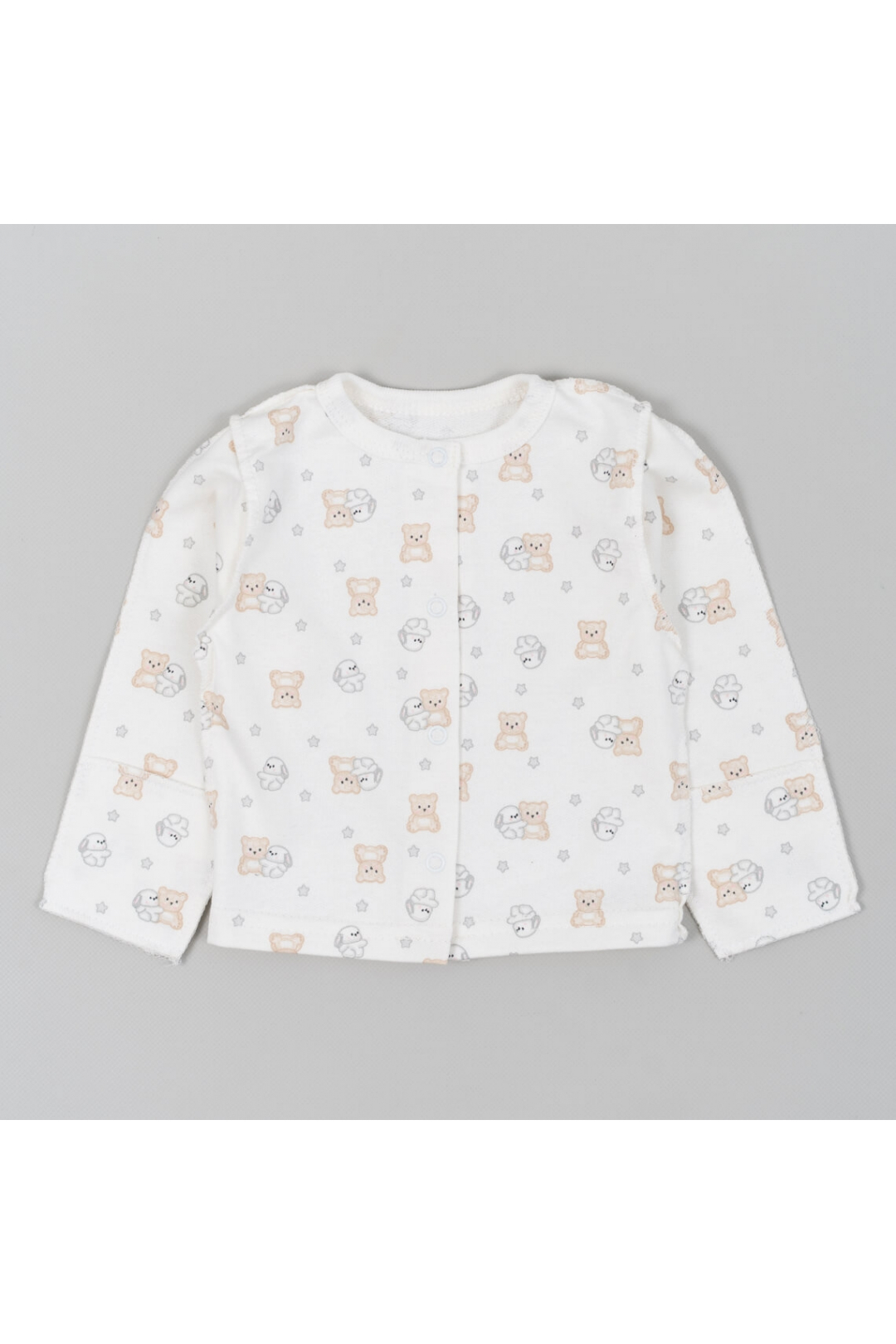 Кофтинка для новонароджених молочний Зайки начіс(футер)