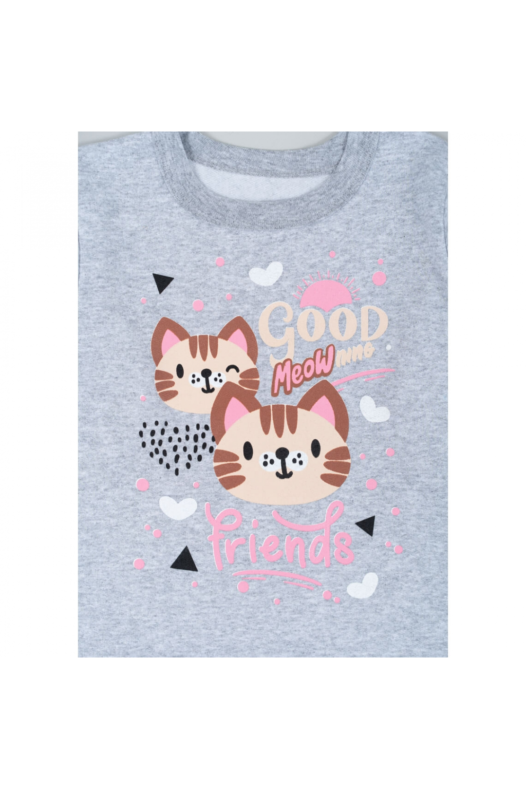 Піжама для дівчинки Киці сірий начіс (футер)