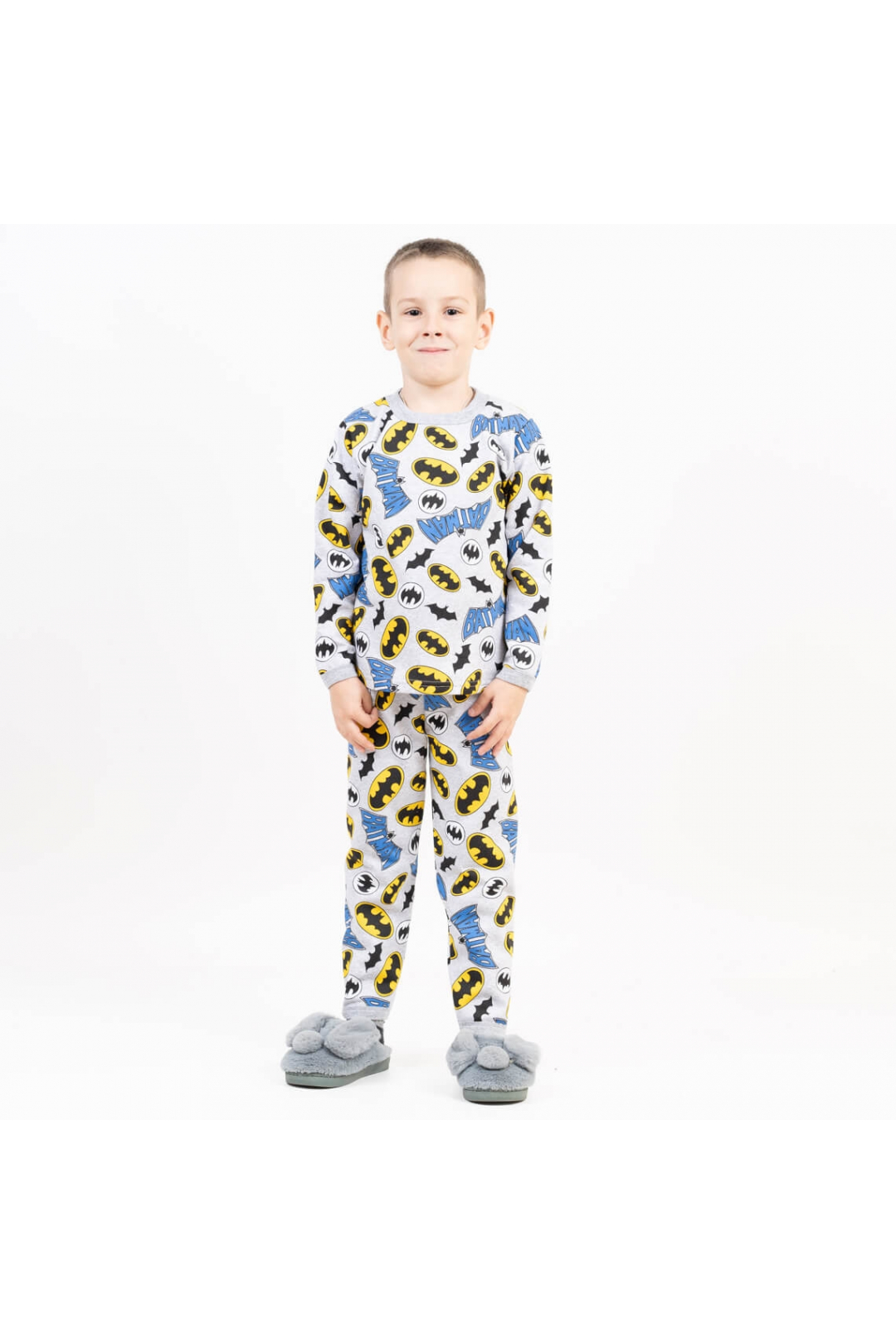 Піжама для хлопчика Бетмен сірий начіс (футер)