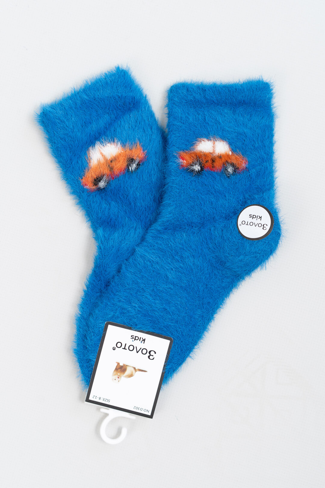 Шкарпетки пухнасті  для хлопчика волошковий ангора