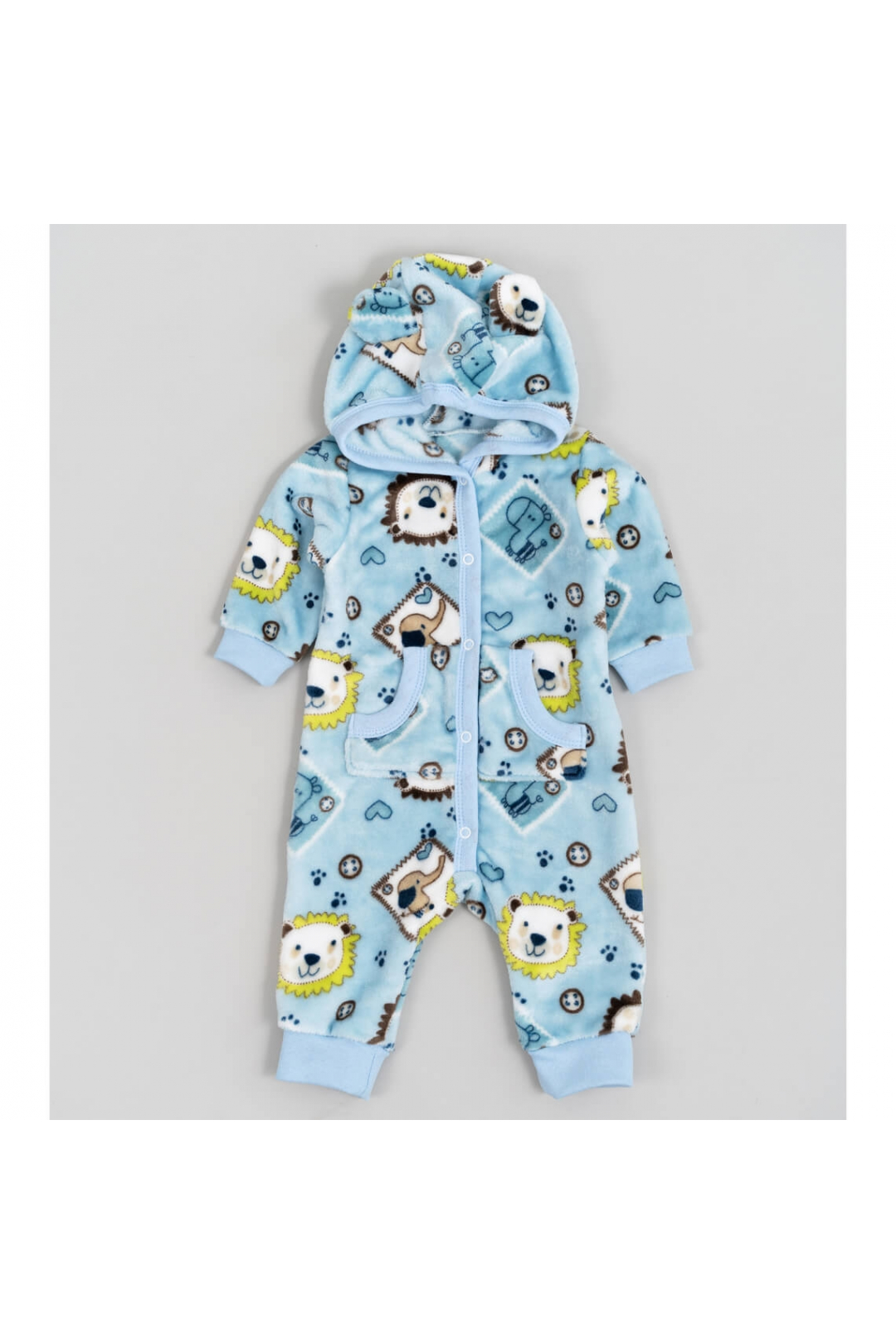 Комбінезон для малят Леви блакитний велсофт