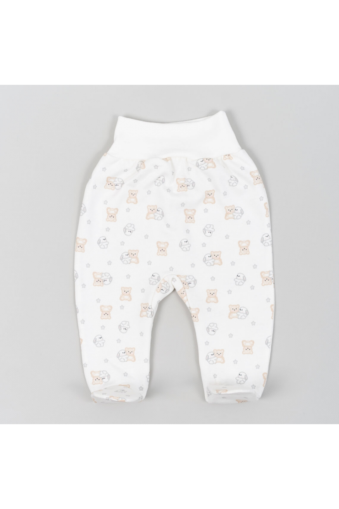 Повзунки  для малят молочний Зайки начіс (футер)
