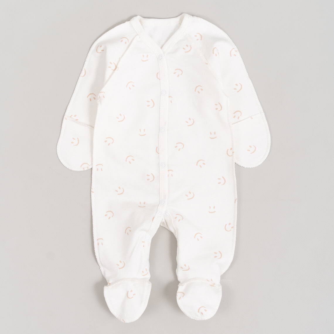 Сліп для новонароджених молочний смайлик начіс (футер)