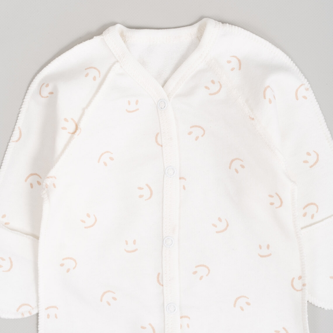 Сліп для новонароджених молочний смайлик начіс (футер)