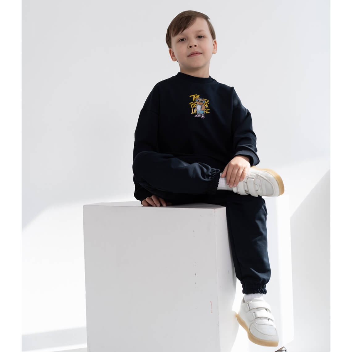 Костюм для хлопчика темно-синій двонитка