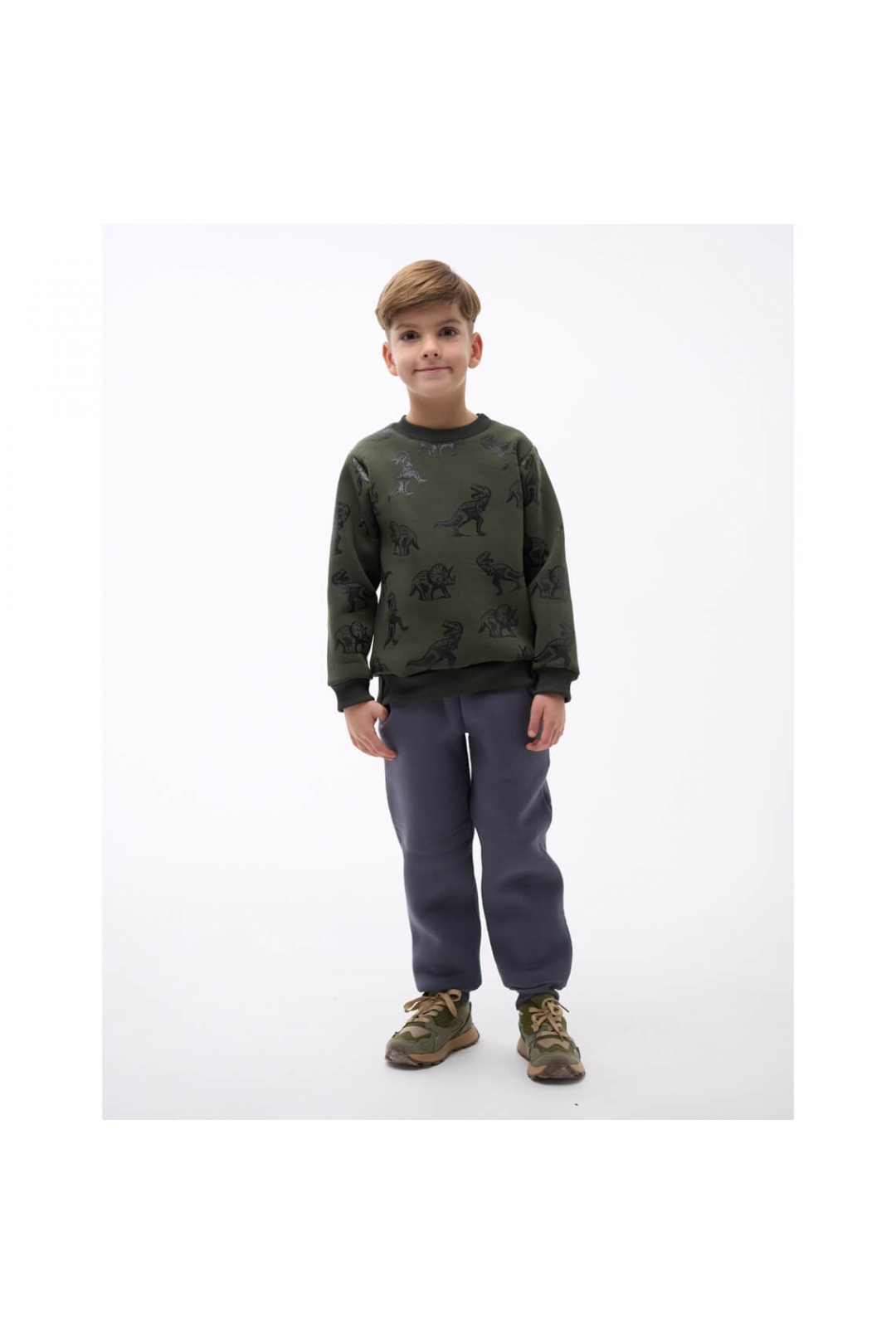 Теплі штанці для хлопчика графіт тринитка на флісі