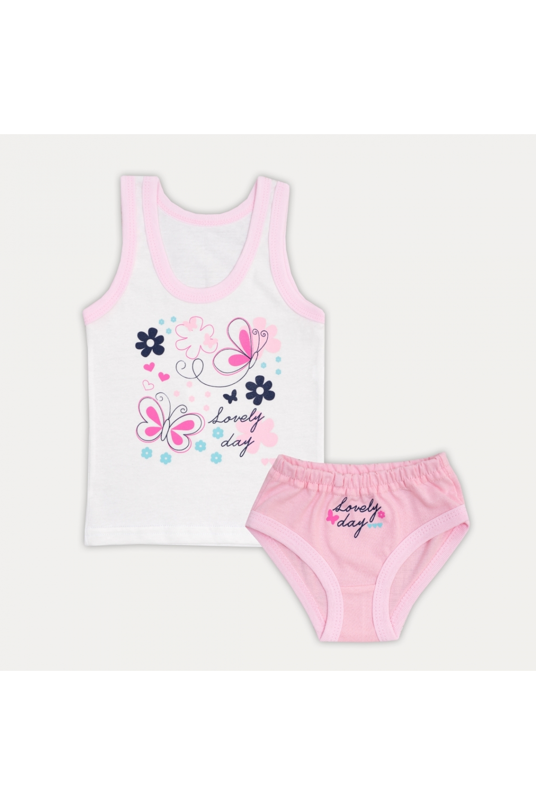 Комплект білизни  для дівчинки Метелики рожевий кулір