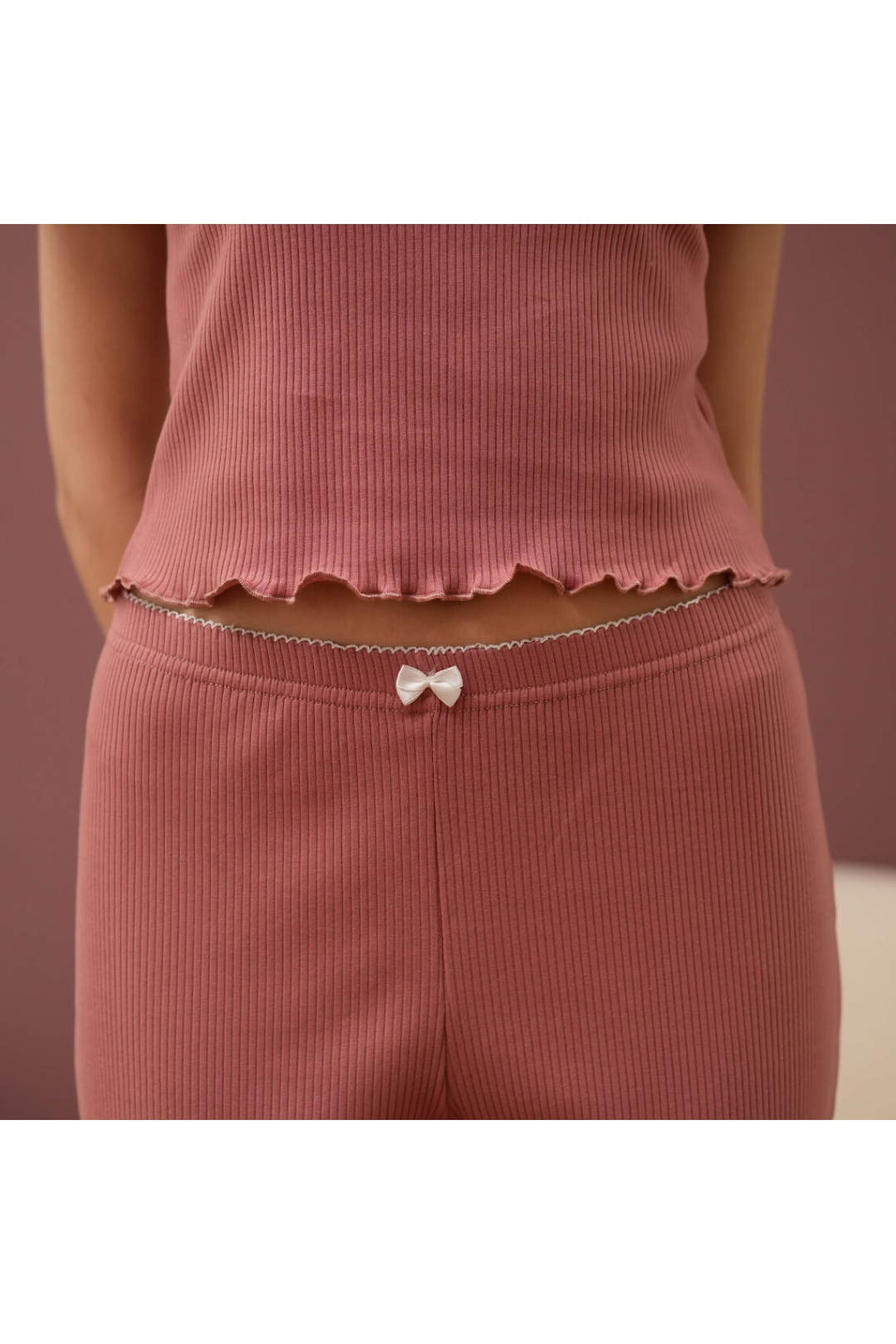 Комплект жіночий для дому теракотовий рубчик преміум