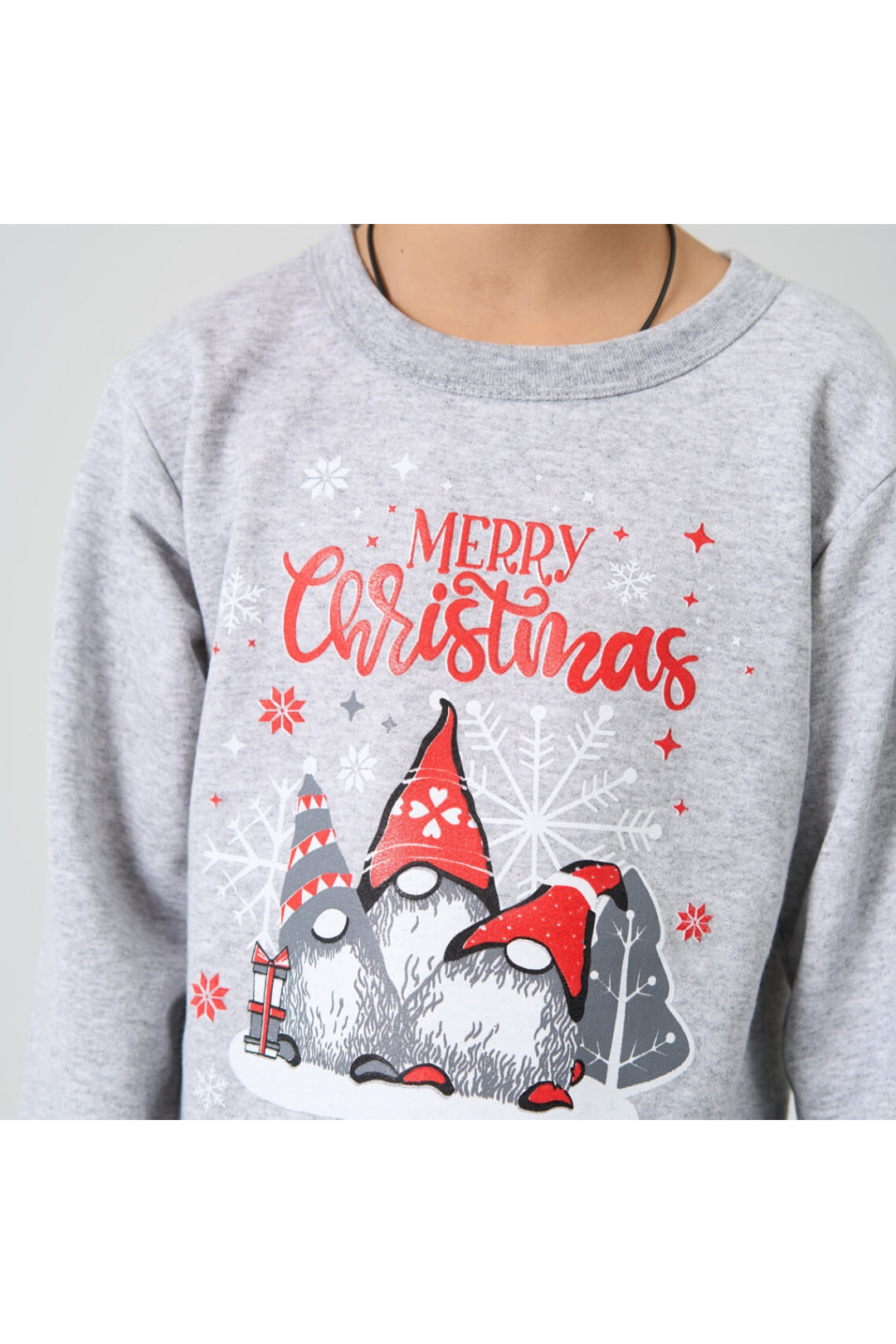 Піжама для хлопчика Гноми сірий начіс (футер)