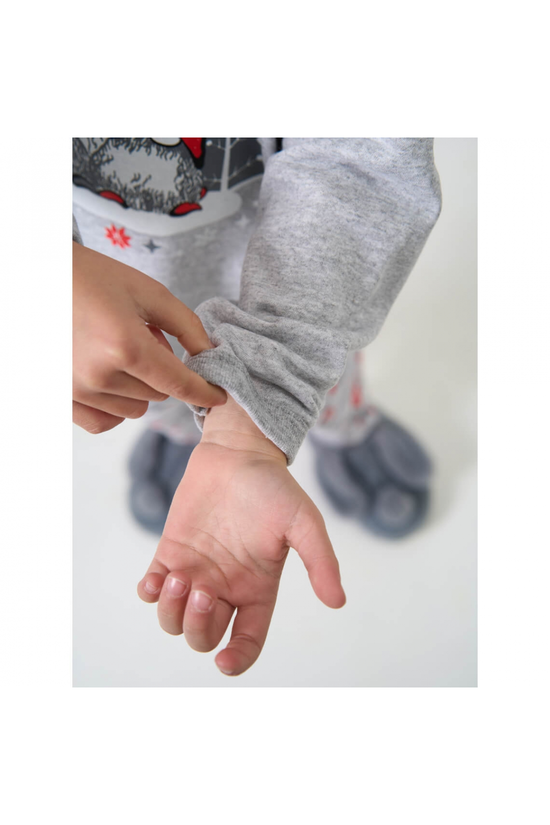 Піжама для хлопчика Гноми сірий начіс (футер)