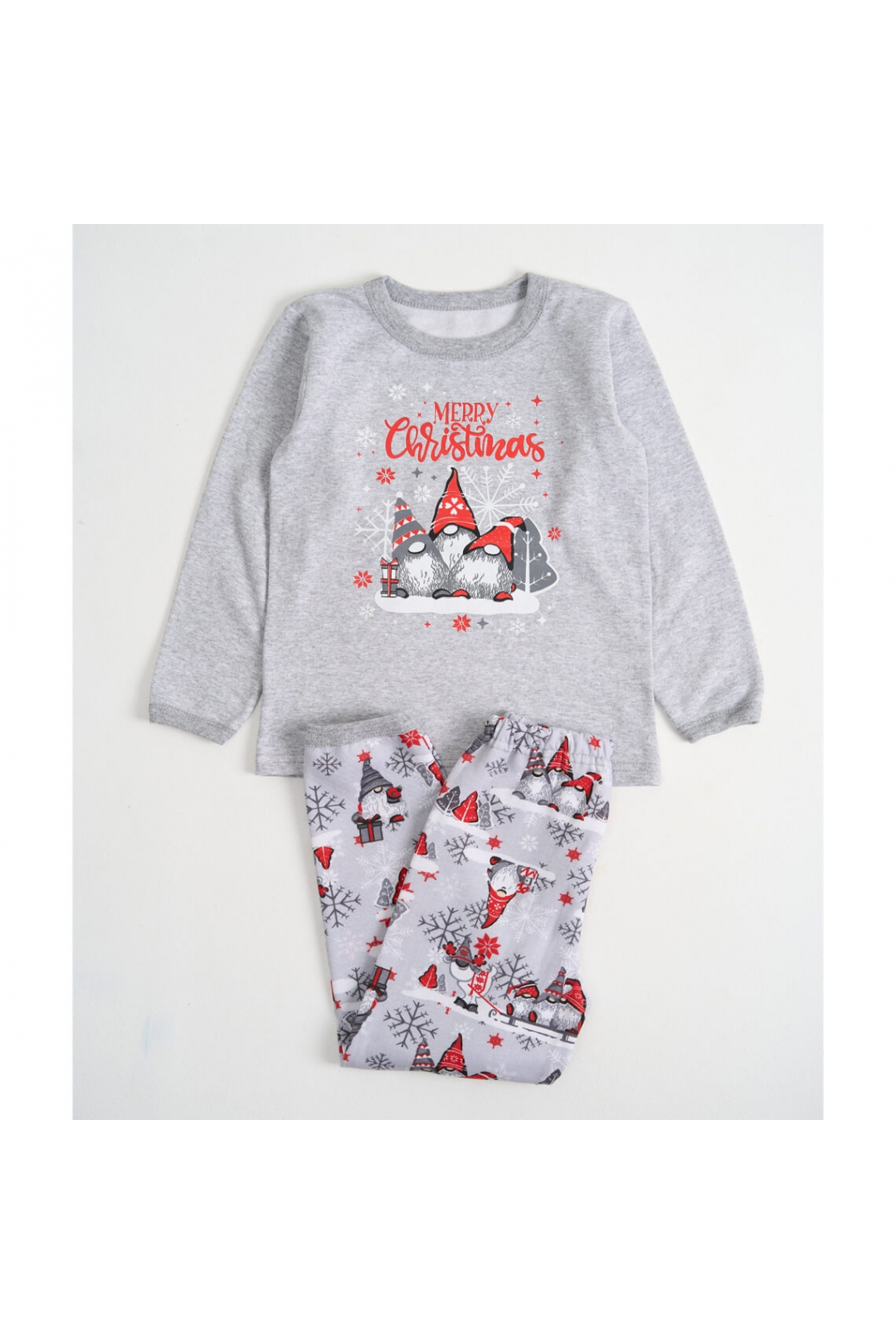 Піжама для хлопчика Гноми сірий начіс (футер)