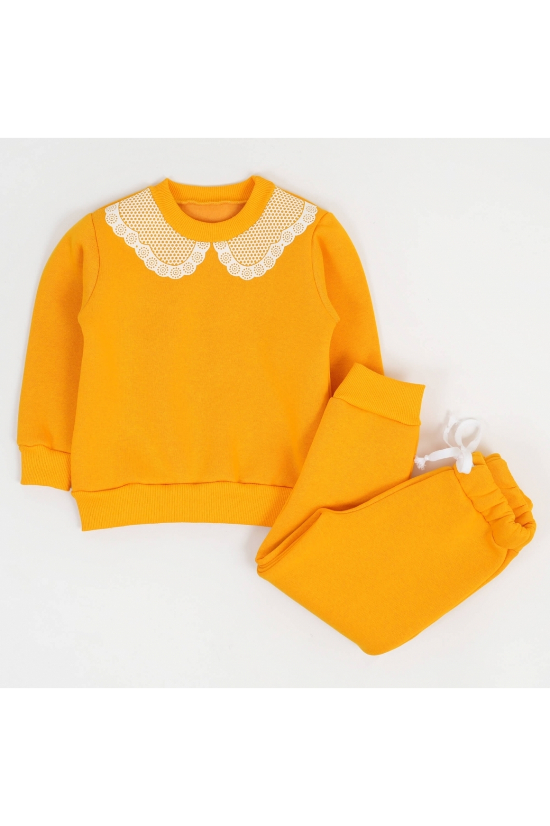 Костюм для дівчинки жовтий тринитка на флісі