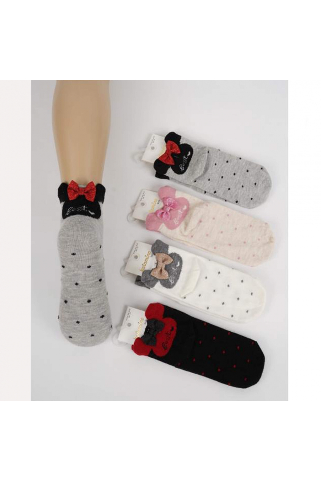 Шкарпетки для дівчинки 3D Міні пудра