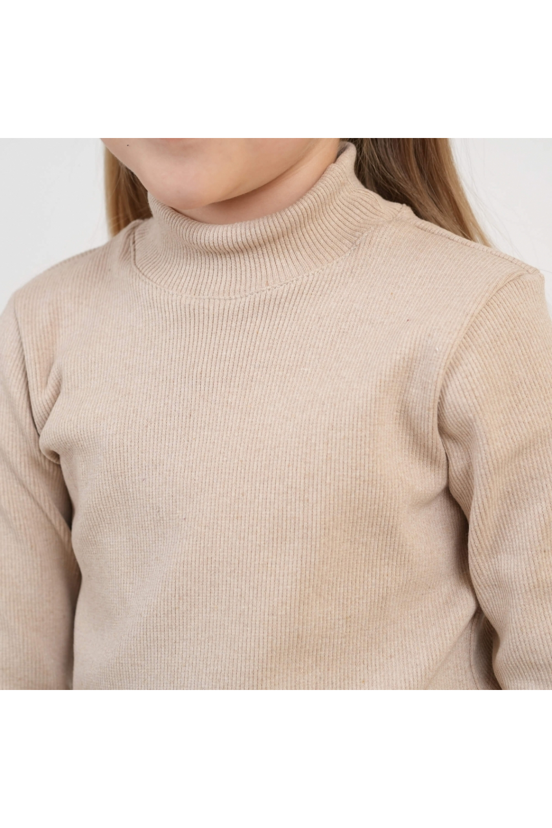 Гольф дитячий бежевий рубчик з начісом