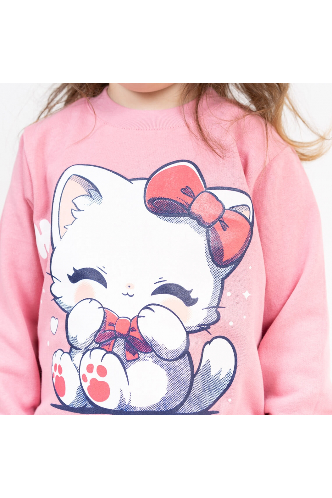 Світшот для дівчинки Киця рожевий двонитка