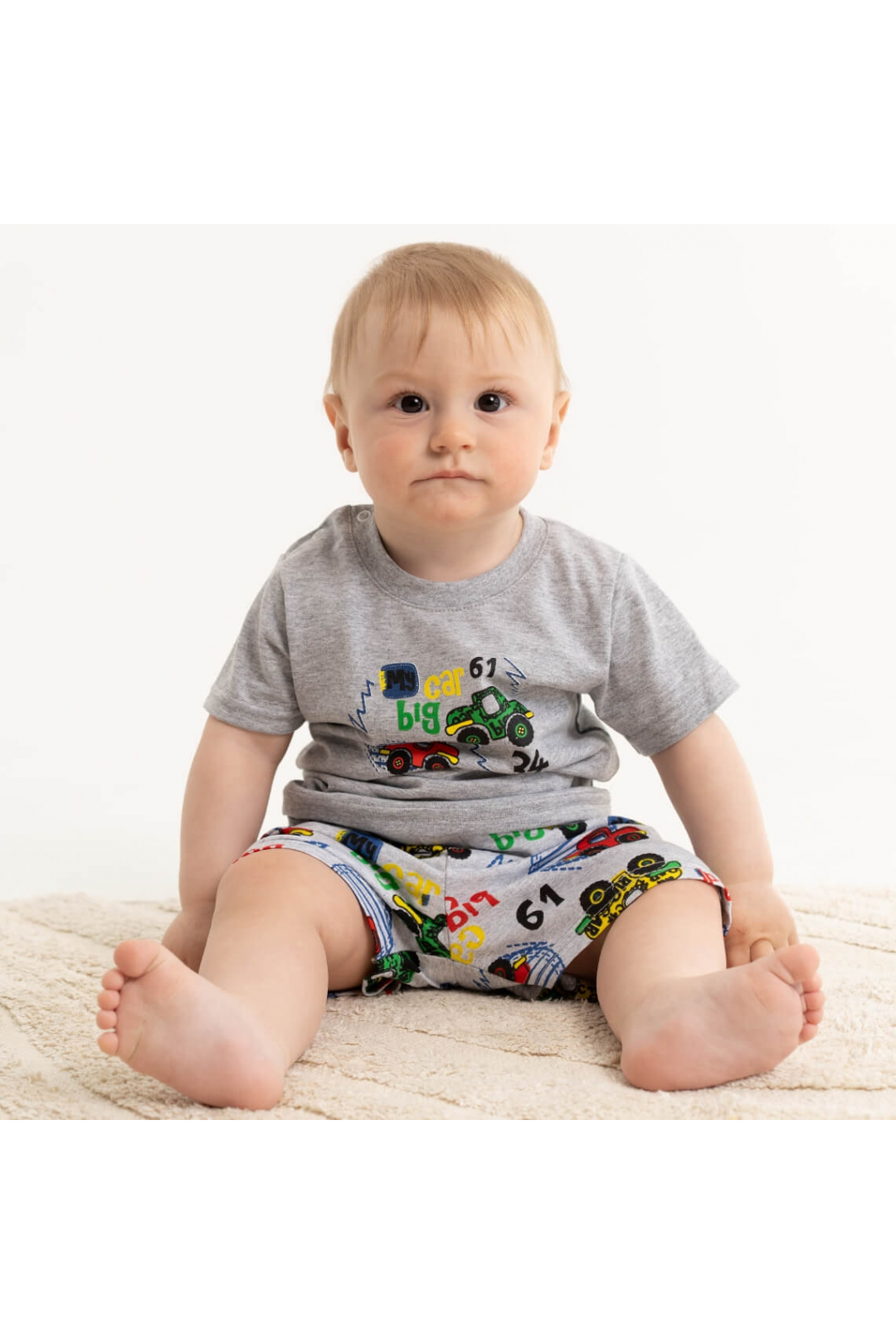 Костюм для хлопчика Машини сірий кулір