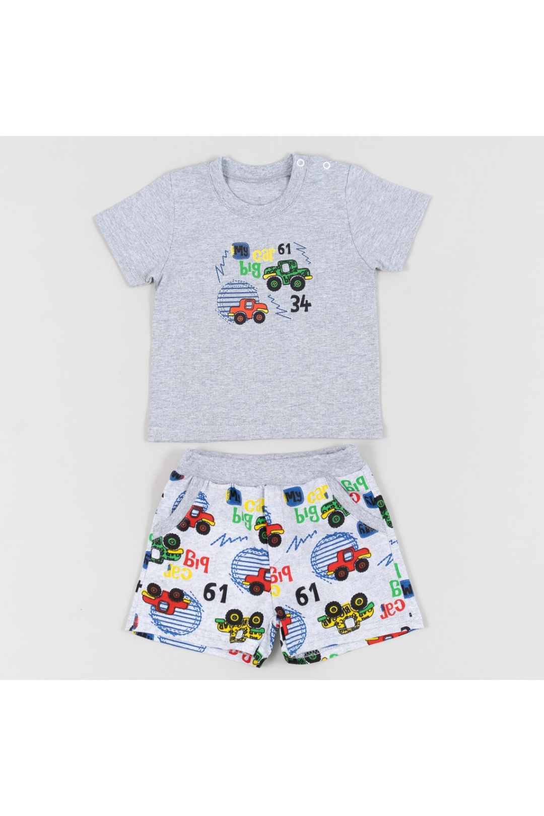 Костюм для хлопчика Машини сірий кулір