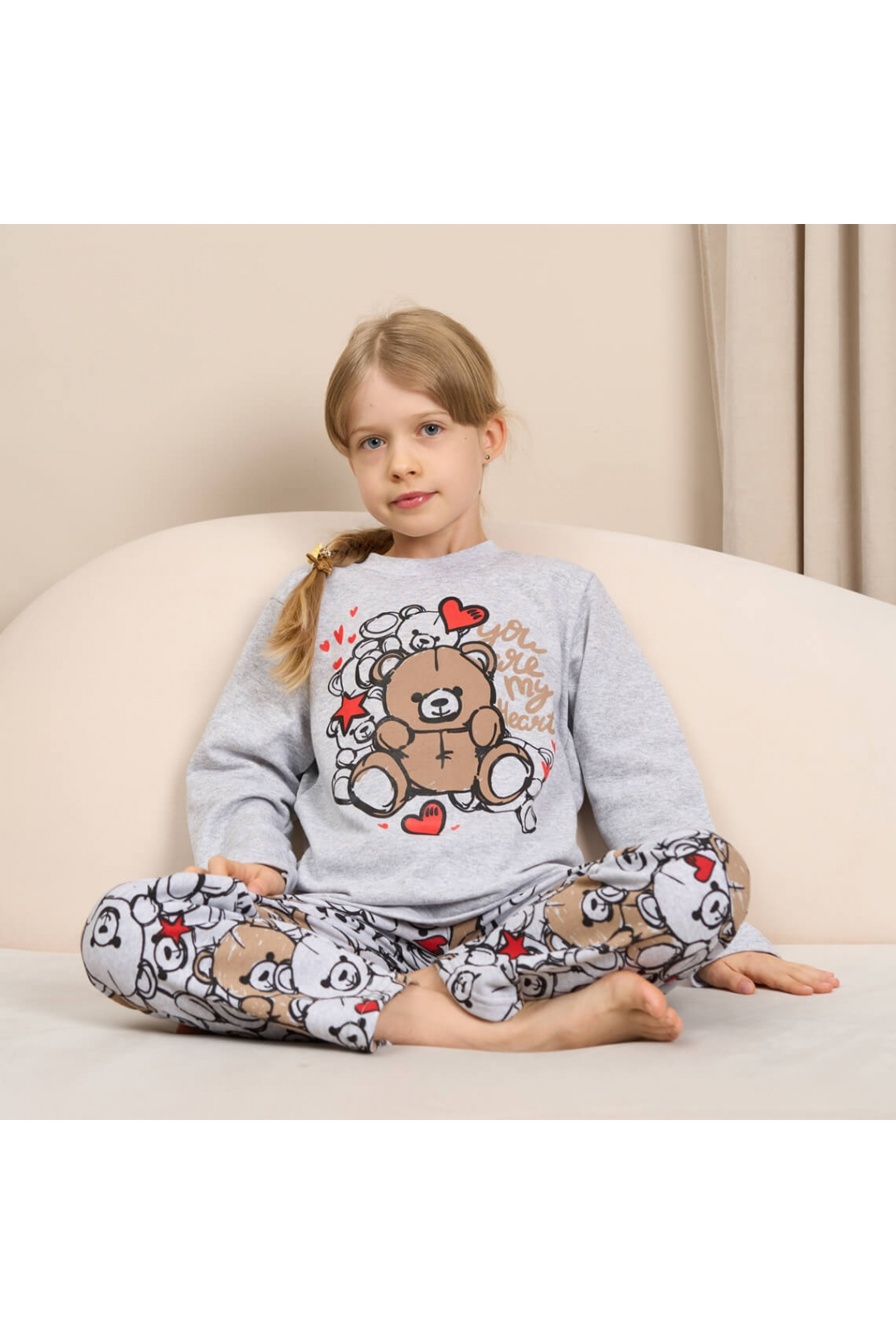 Піжама дитяча Ведмедик сірий начіс