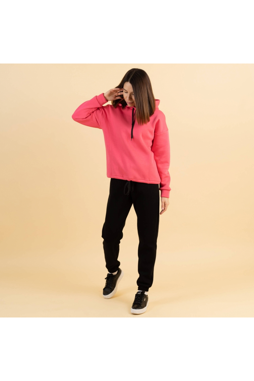 Костюм жіночий теплий фуксія тринитка на флісі