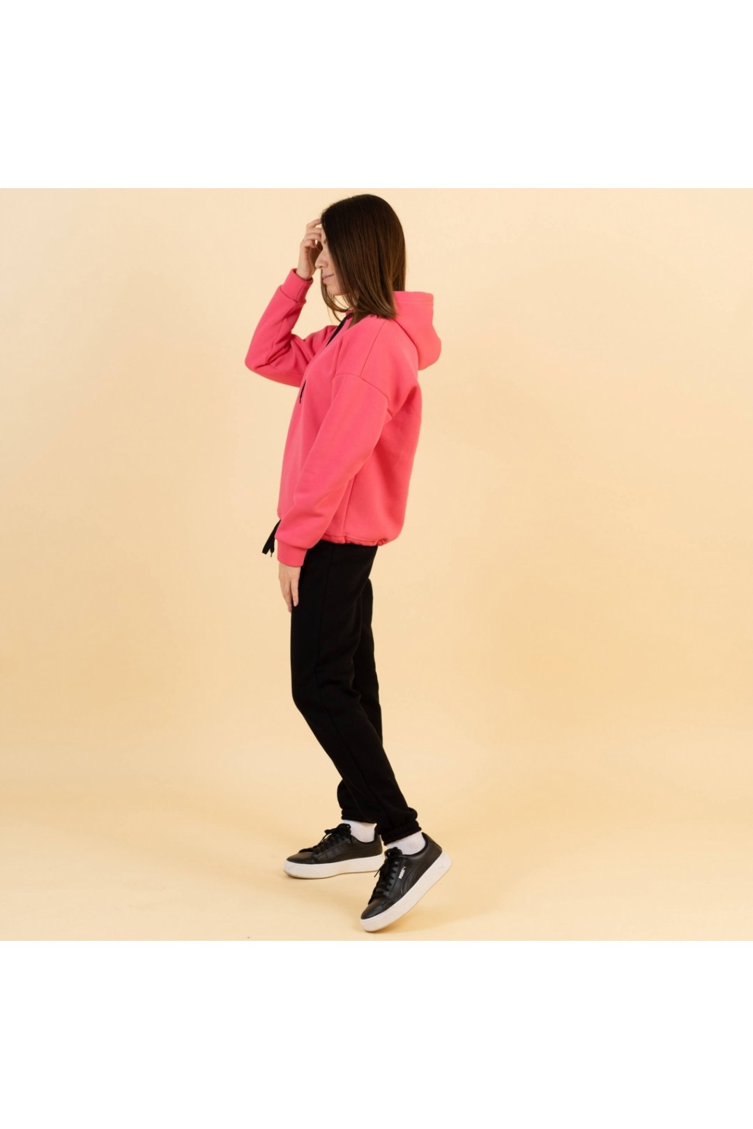 Костюм жіночий теплий фуксія тринитка на флісі