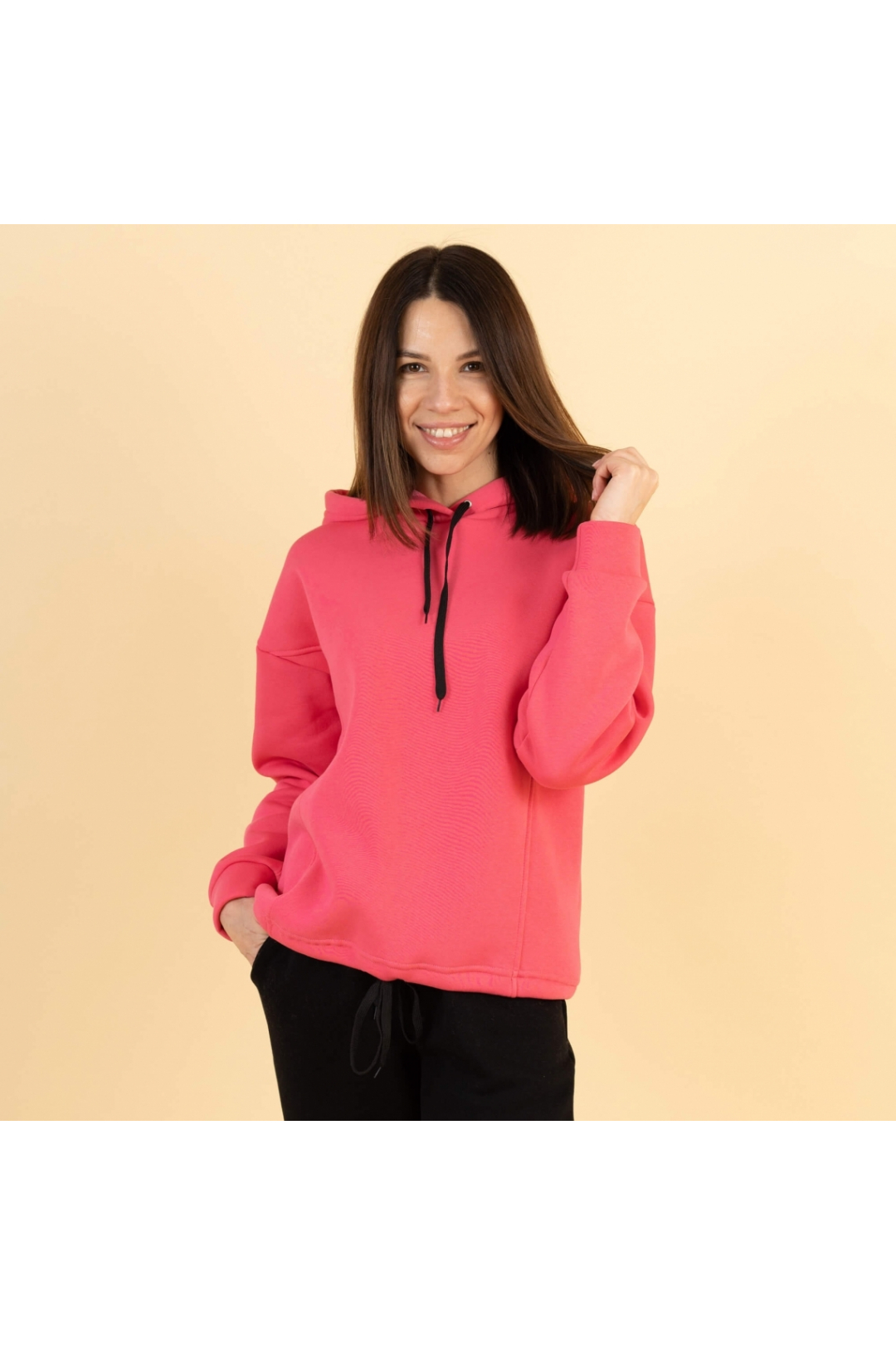 Костюм жіночий теплий фуксія тринитка на флісі