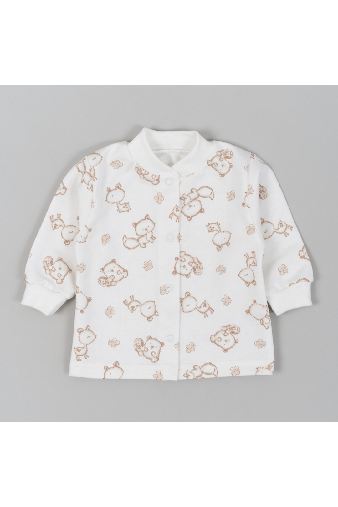 Кофтинка для малят молочний Звірята начіс (футер)