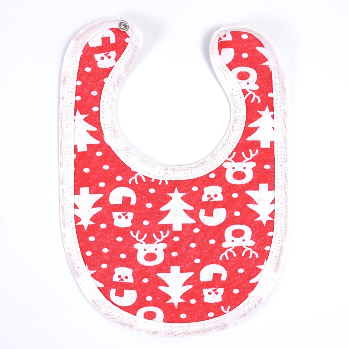 Слинявчик дитячий новорічний червоний начіс (футер)