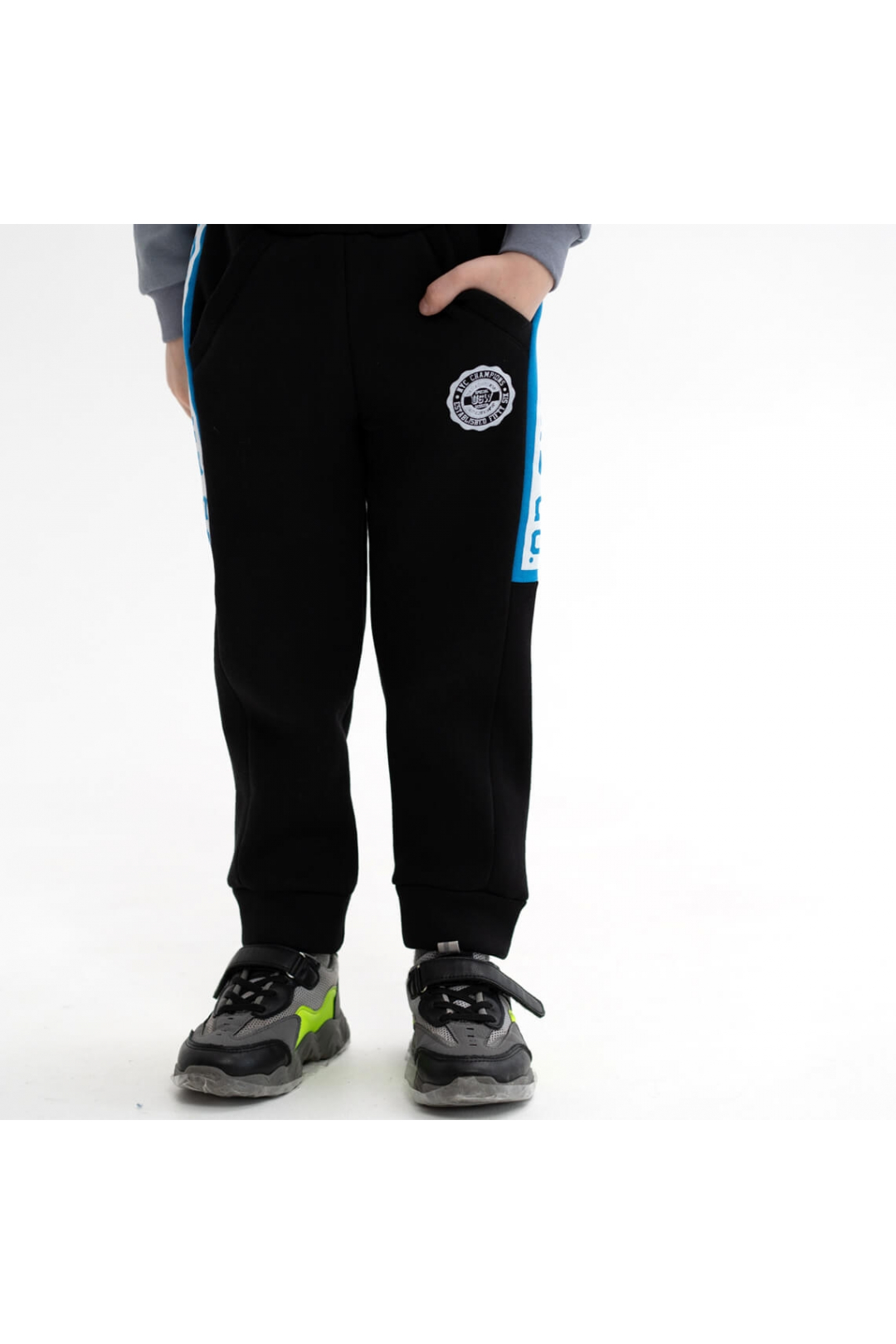 Штани для хлопчика чорний тринитка на флісі