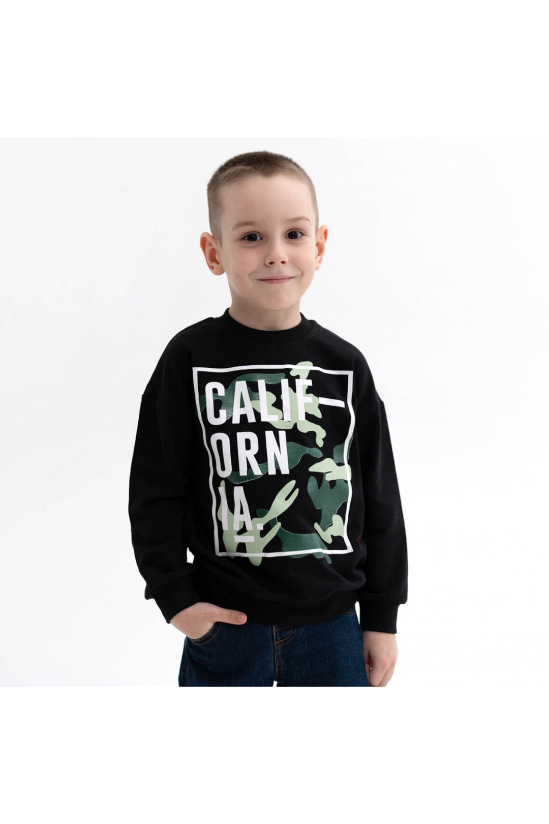 Світшот для хлопчика чорний начіс (футер)