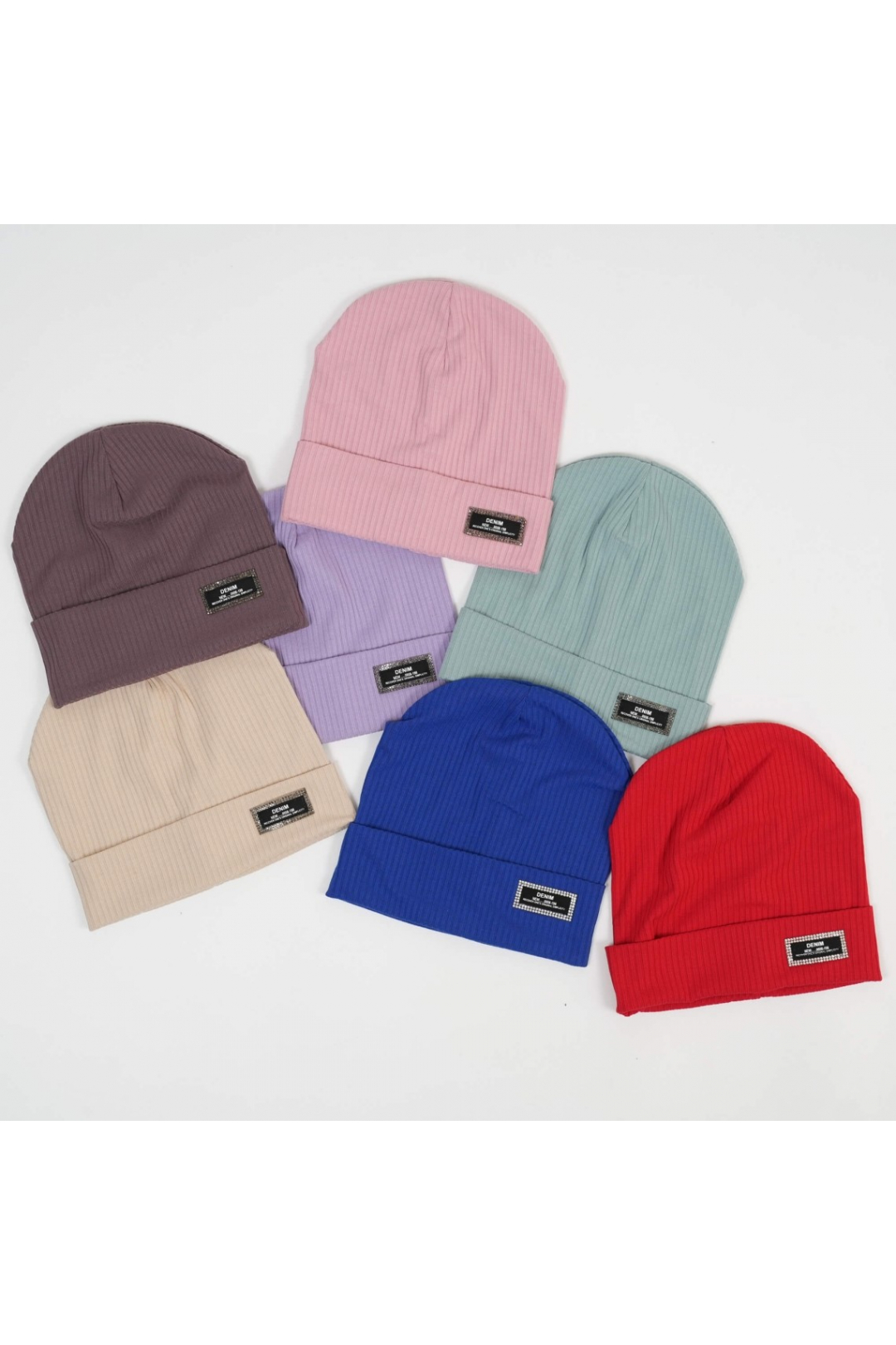 Шапка для дівчинки червоний рубчик-мустанг