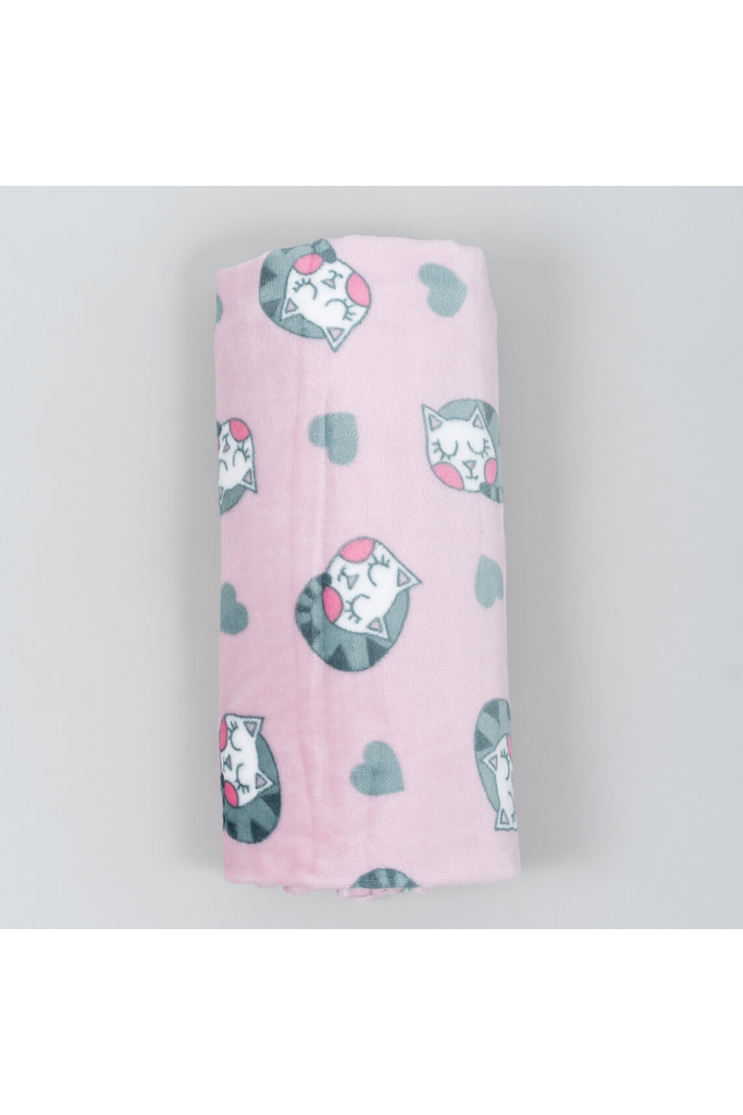 Пухнастий плед ясельний Киці рожевий велсофт