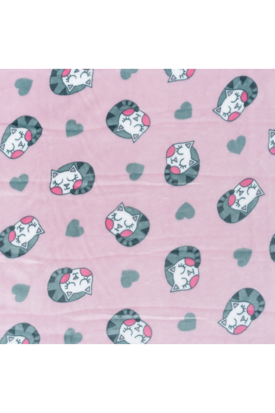 Пухнастий плед ясельний Киці рожевий велсофт