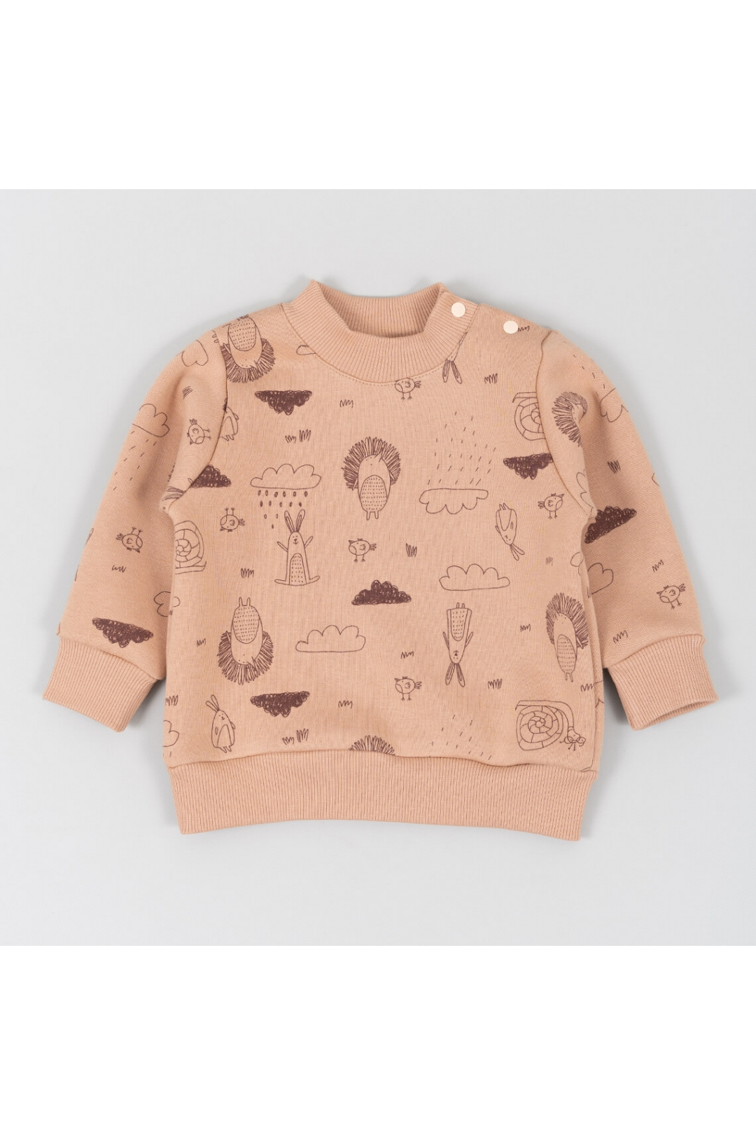 Теплий джемпер для малят Лісові Звірята карамель тринитка на флісі