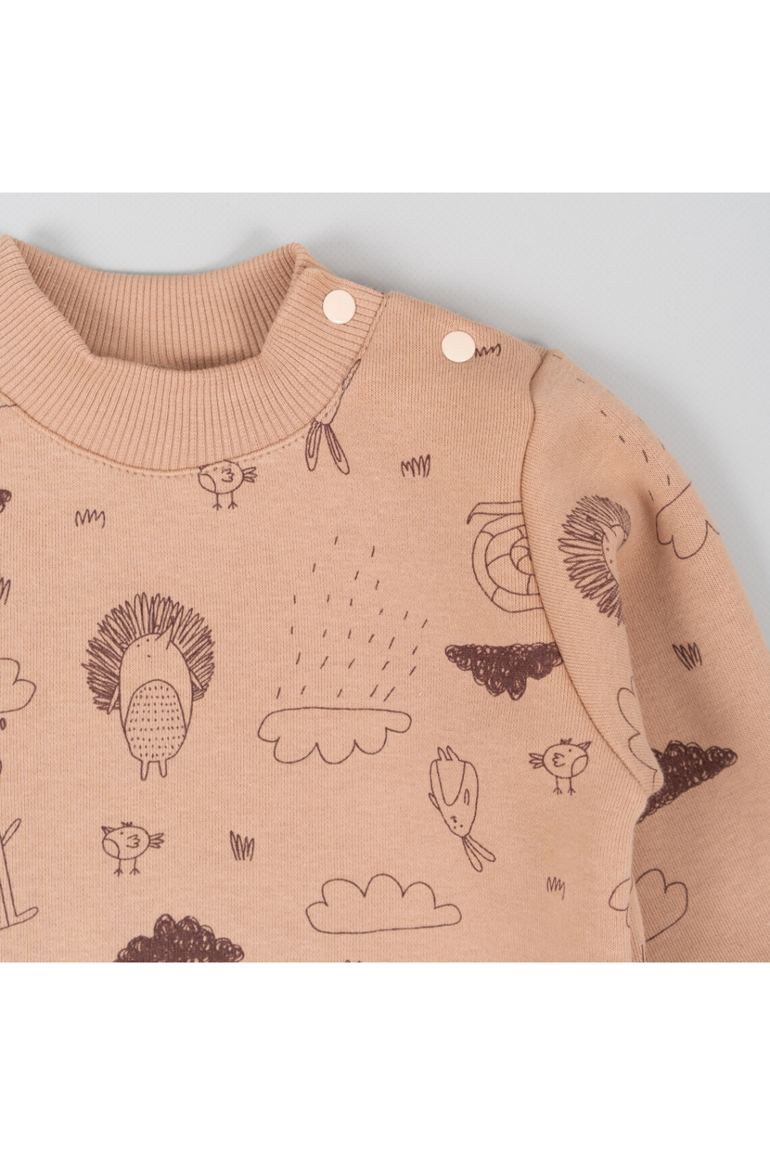 Теплий джемпер для малят Лісові Звірята карамель тринитка на флісі