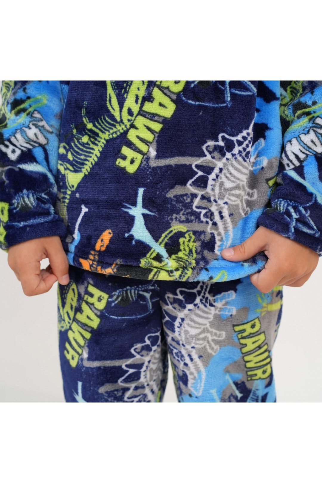 Піжама для хлопчика Діно синій велсофт