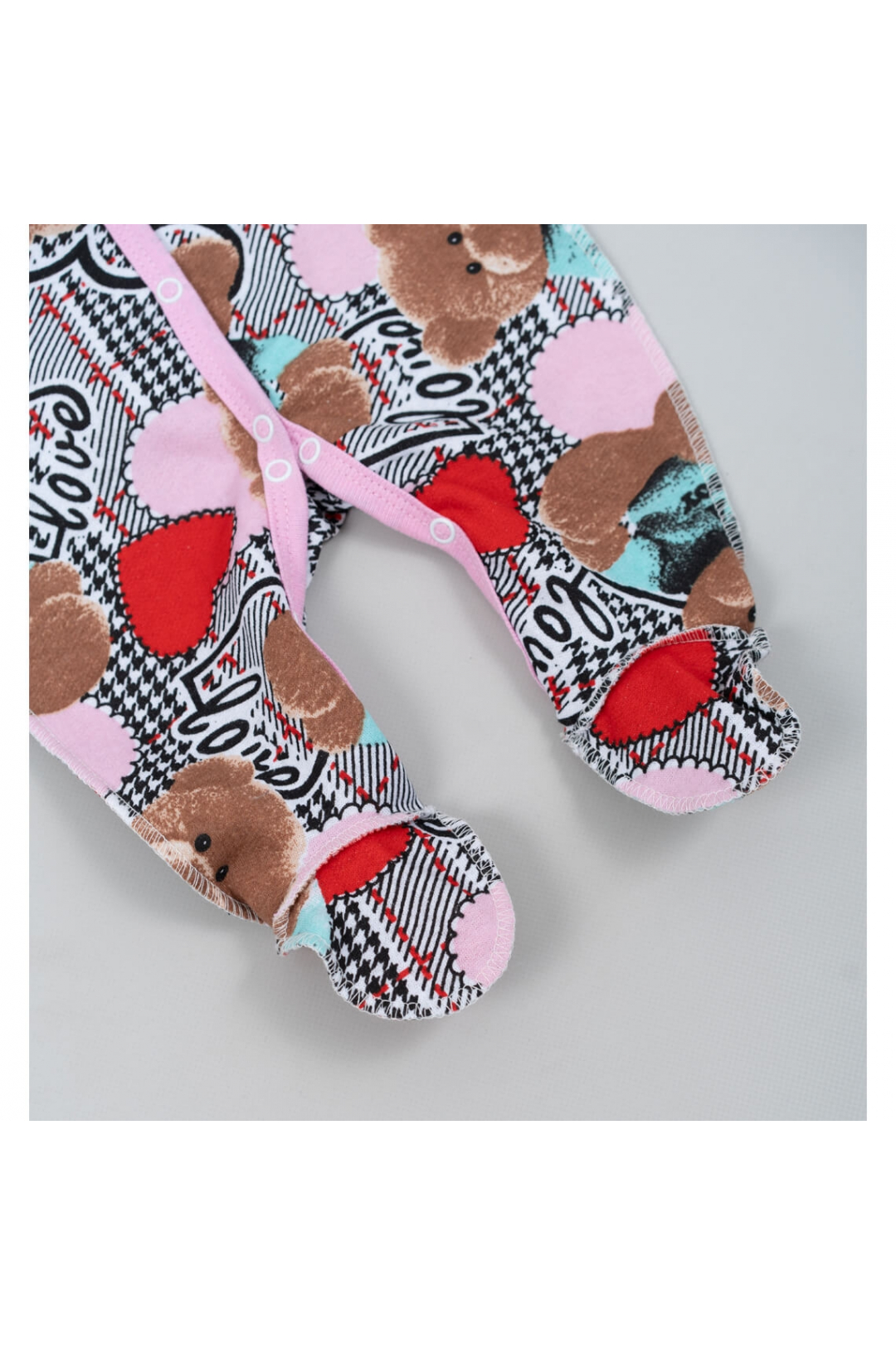 Сліп для новонароджених рожевий Мішка начіс високої якості(футер)