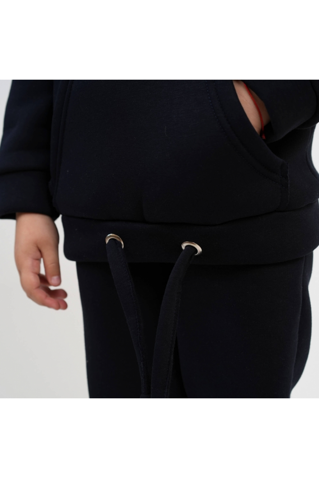 Теплий костюм для хлопчика графіт тринитка на флісі - 1