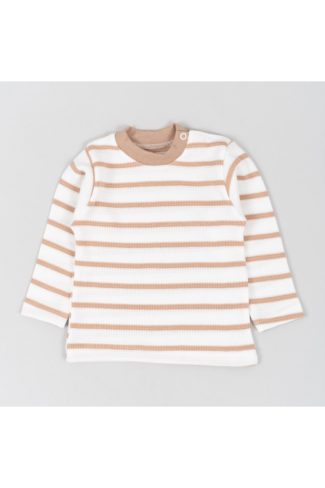 Джемпер дитячій з застібкою по плечу бежевий вафельна структура