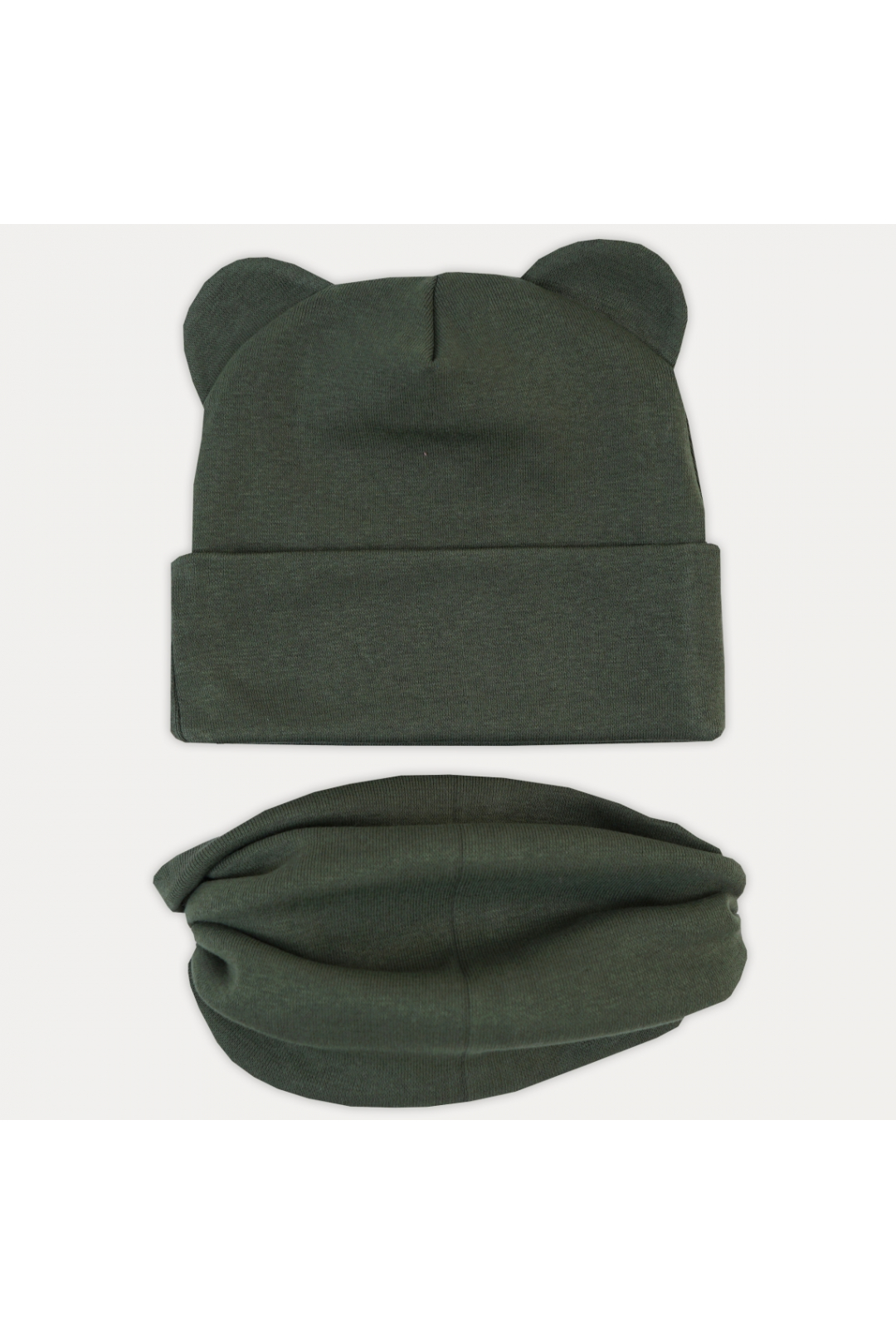 Шапочка і хомут для малят хакі стрейч