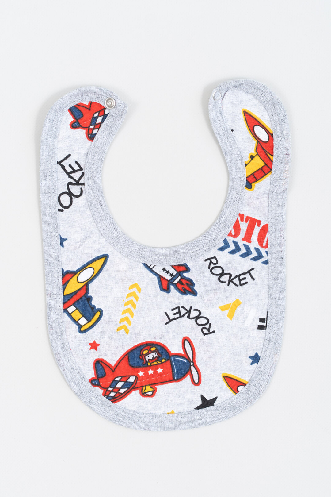 Слинявчик дитячий тонкий Літаки сірий кулір