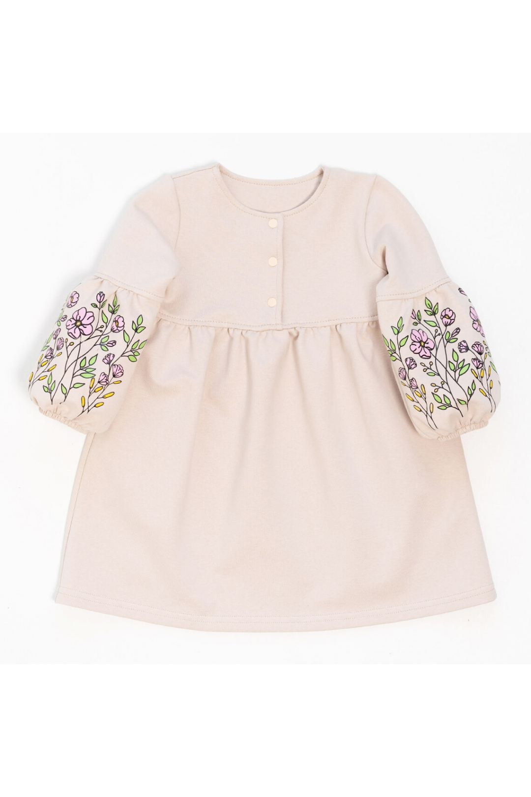 Сукня для дівчинки Квіти бежевий двонитка