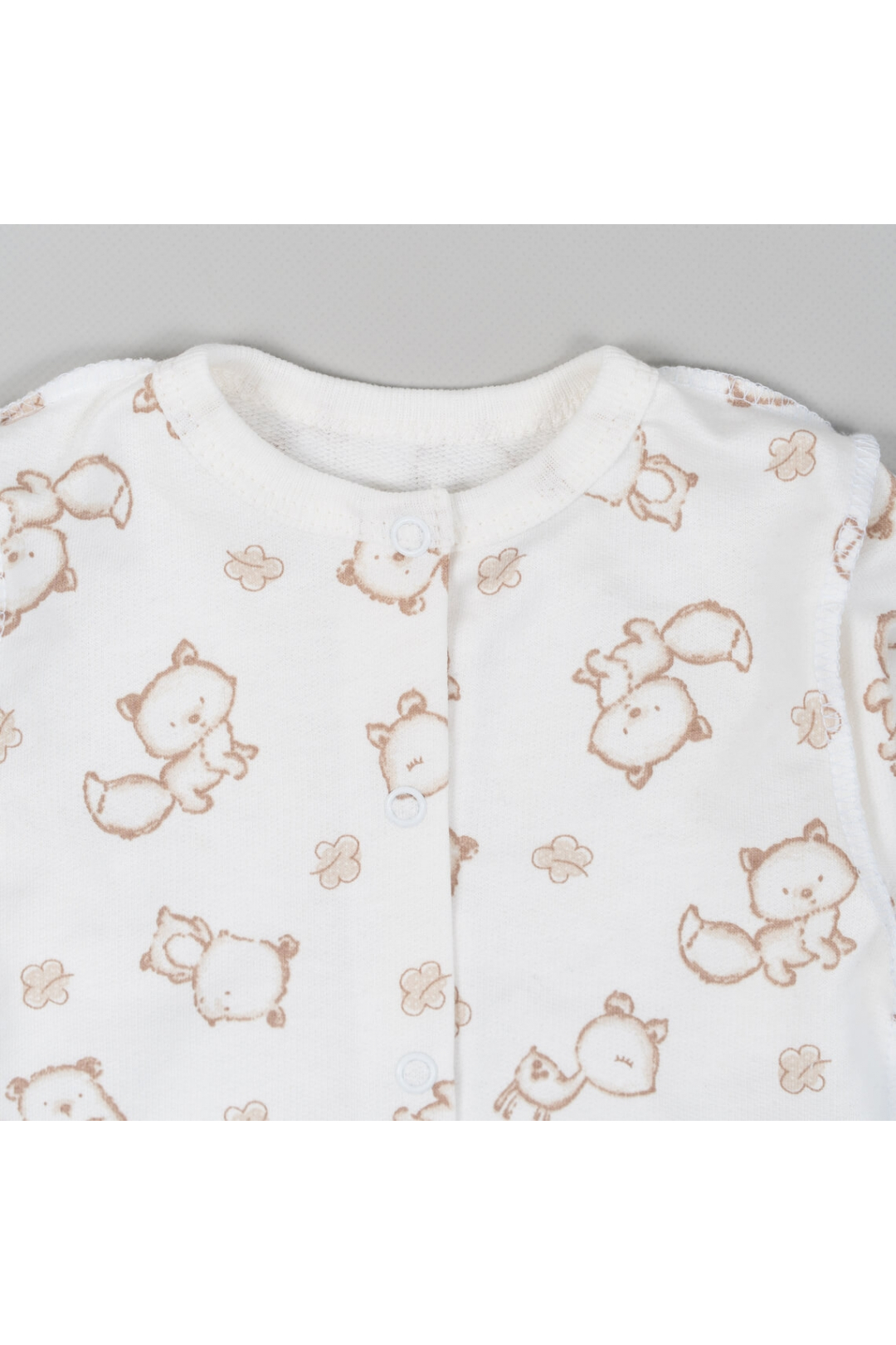Кофтинка для новонароджених молочний Звірята начіс(футер)