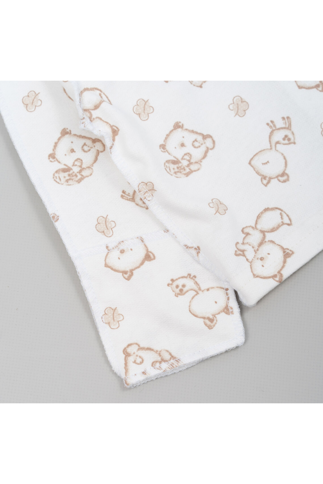 Кофтинка для новонароджених молочний Звірята начіс(футер)