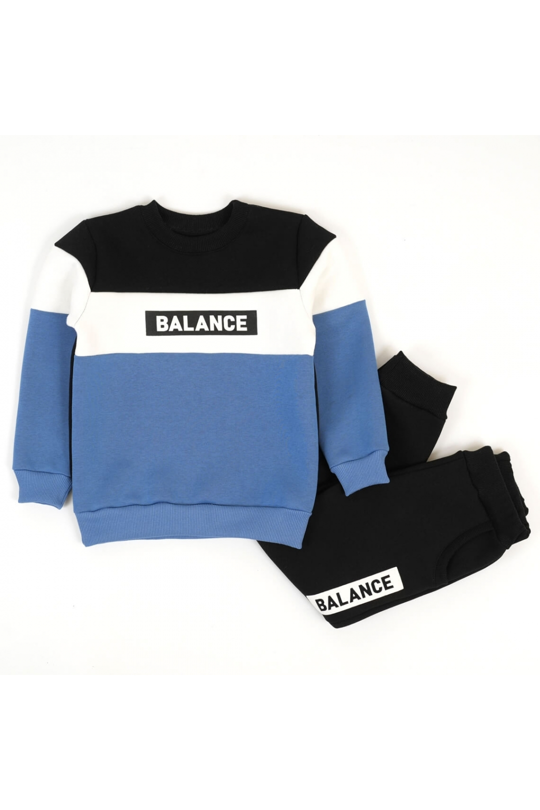 Костюм теплий для хлопчика волошковий тринитка на флісі