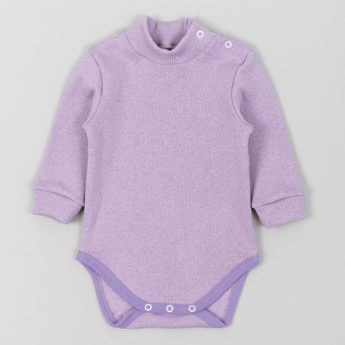 Боді для малюків бузковий рубчик з начісом
