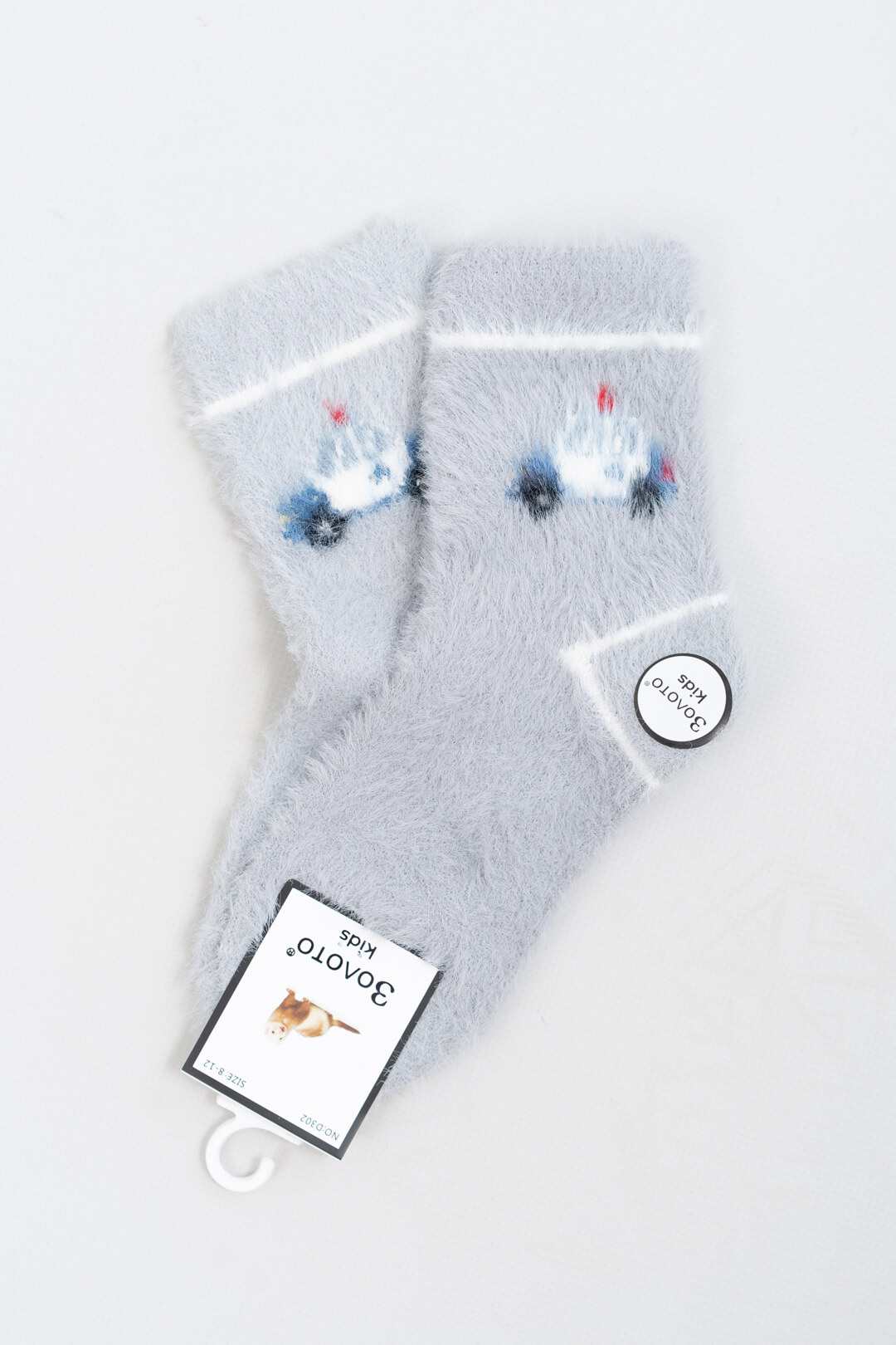 Шкарпетки пухнасті  для хлопчика сірий ангора