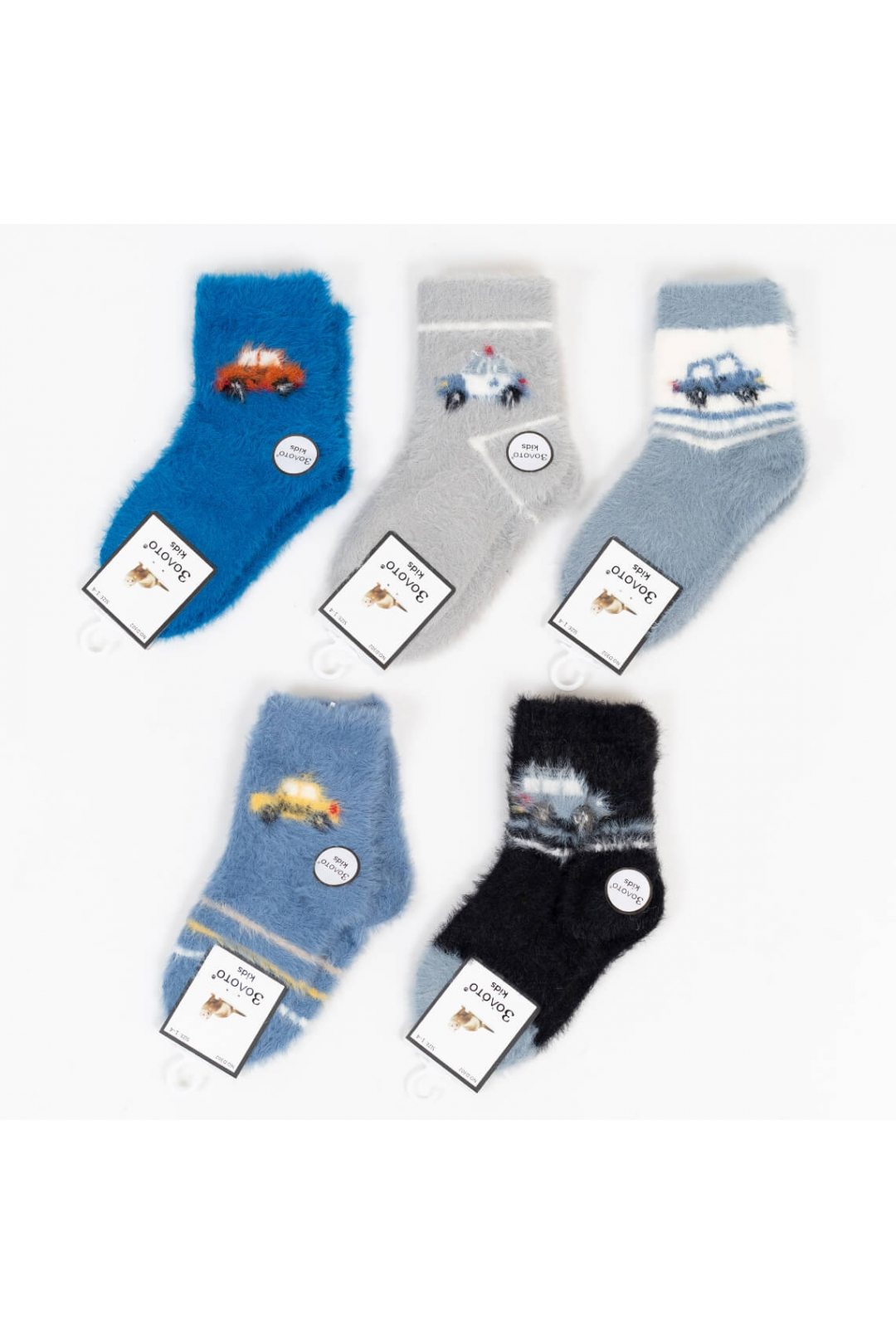 Шкарпетки пухнасті  для хлопчика сірий ангора